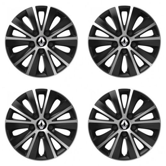 Puklice pre Renault (staršie logo) 15 RAPIDE silver and black