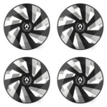 Puklice pre Renault (staršie logo) 16 Vector RC black and silver