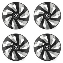 Puklice pre Renault (staršie logo) 16 Vector RC black and silver