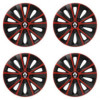 Puklice 16 RAPIDE red and black pre Renault (staršie logo) na ocelové disky. Pre kolesá o veľkosti R16 so živicovými samolepkami Renault (staršie logo).