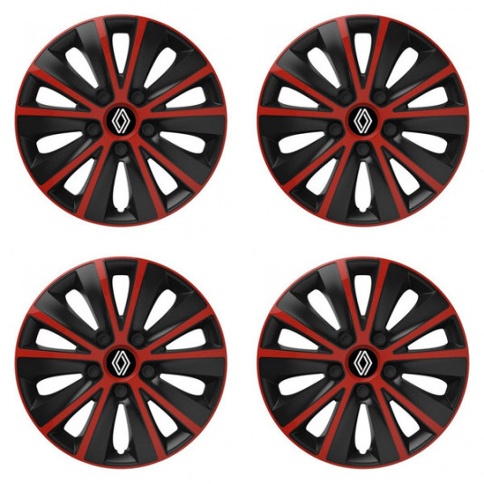Puklice pre Renault (nové logo) 14 RAPIDE red and black