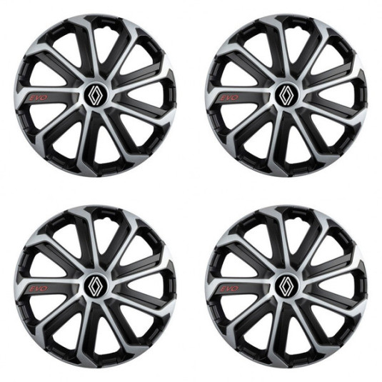 Puklice pre Renault (nové logo) 15 Evo black&silver