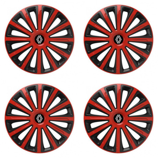 Puklice pre Renault (nové logo) 16 TREND red and black