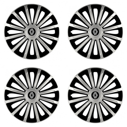 Puklice pre Renault (nové logo) 16 TREND silver and black