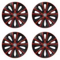 Puklice pre VW (čierne) 14 RAPIDE red and black