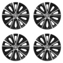 Puklice pre VW (čierne) 14 RAPIDE silver and black