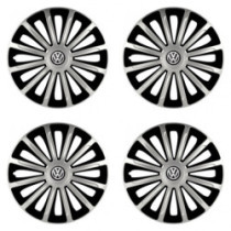 Puklice pre VW (čierne) 15 TREND silver and black