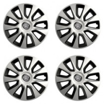 Puklice pre VW (čierne) 15 STRATOS double colour - výpredaj