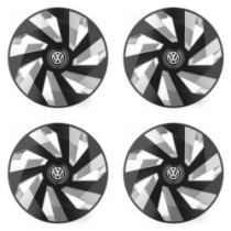 Puklice pre VW (čierne) 16 Vector RC black and silver