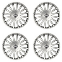 Puklice pre VW (čierne) 16 CRYSTAL silver