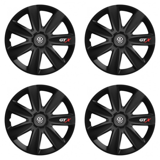 Puklice pre VW (čierne) 16 GTX CARBON black