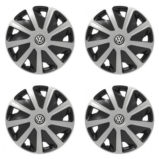Puklice pre VW (čierne) pre dodávky 16 Craft silver and black