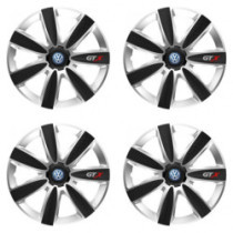 Puklice pre VW (modré) 14 GTX CARBON silver/black