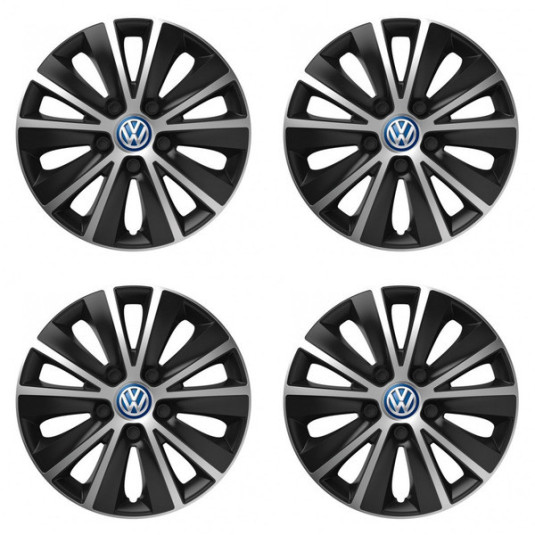 Puklice pre VW (modré) 14 RAPIDE silver and black