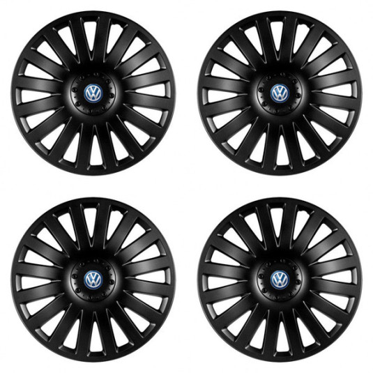 Puklice pre VW (modré) 15 Smart black