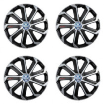 Puklice pre VW (modré) 15 Evo black&silver