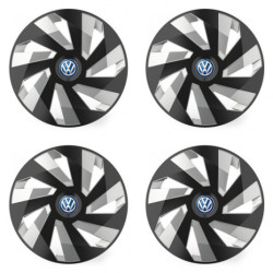 Puklice pre VW (modré) 15 Vector RC black and silver