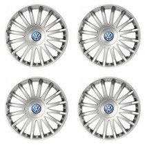 Puklice pre VW (modré) 15 CRYSTAL silver