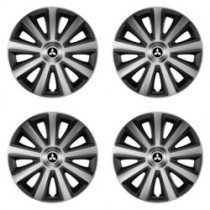 Puklice pre Mitsubishi (strieborné) 14 Aviator carbon silver&black