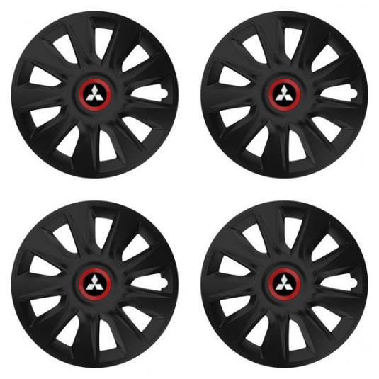 Puklice pre Mitsubishi (strieborné) 14 STRATOS RR black