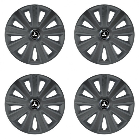 Puklice pre Mitsubishi (strieborné) 15 Aviator carbon grafite