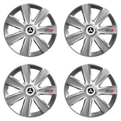 Puklice pre Mitsubishi (strieborné) 15 GTX CARBON silver