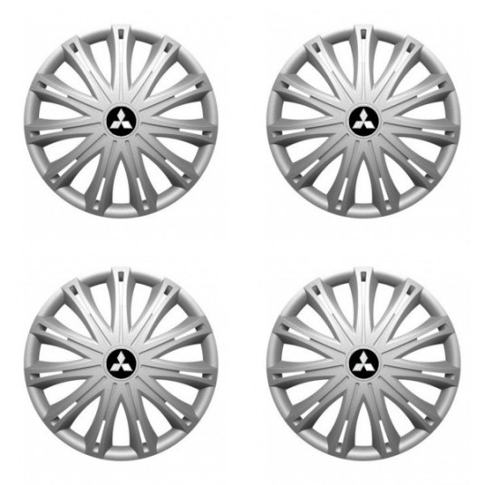 Puklice pre Mitsubishi (strieborné) 15 SPARK