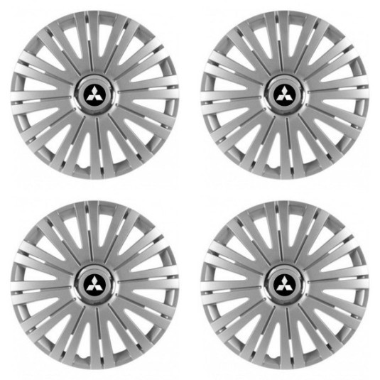 Puklice pre Mitsubishi (strieborné) 15 ACTIVE RC