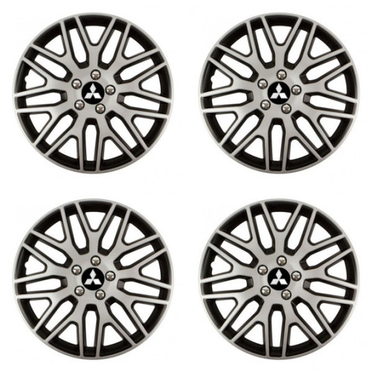 Puklice pre Mitsubishi (strieborné) 16 Dakar NC silver and black