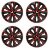 Puklice 16 RAPIDE red and black pre Mitsubishi (strieborné) na ocelové disky. Pre kolesá o veľkosti R16 so živicovými samolepkami Mitsubishi (strieborné).