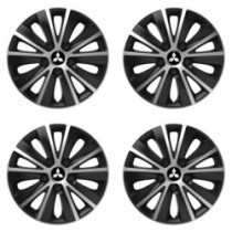 Puklice pre Mitsubishi (strieborné) 16 RAPIDE silver and black