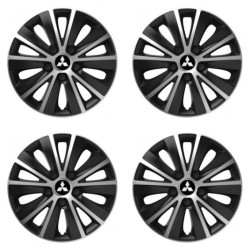 Puklice pre Mitsubishi (strieborné) 16 RAPIDE silver and black
