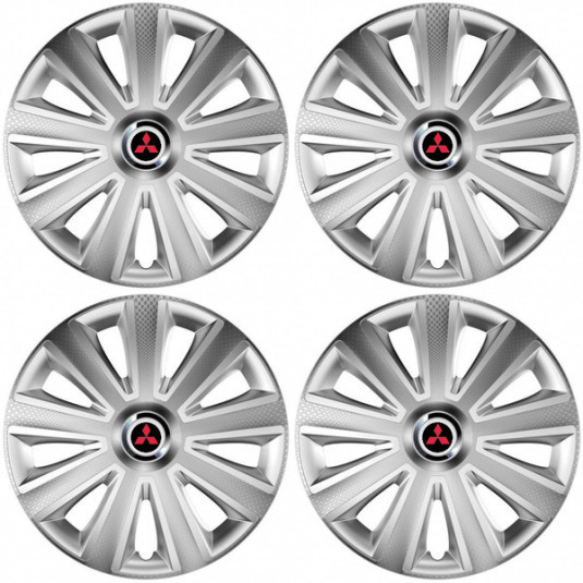 Puklice pre Mitsubishi (červené) 14 Aviator carbon RC silver