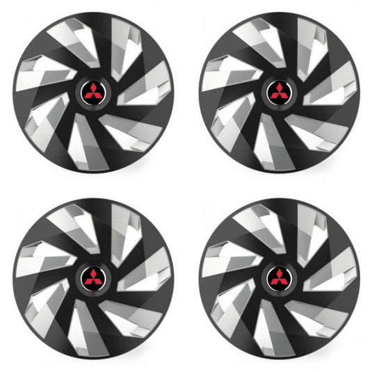 Puklice pre Mitsubishi (červené) 14 Vector RC black and silver