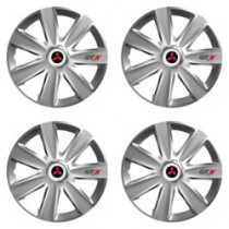 Puklice pre Mitsubishi (červené) 14 GTX CARBON silver