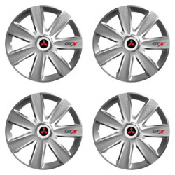 Puklice pre Mitsubishi (červené) 14 GTX CARBON silver