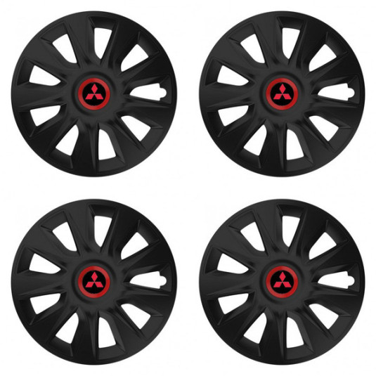 Puklice pre Mitsubishi (červené) 14 STRATOS RR black