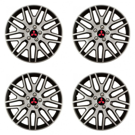 Puklice pre Mitsubishi (červené) 15 Dakar NC silver and black