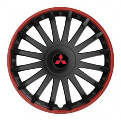 Puklice pre Mitsubishi (červené) 15 CRYSTAL RO black