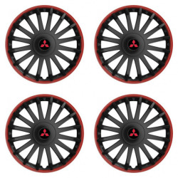 Puklice pre Mitsubishi (červené) 16 CRYSTAL RO black