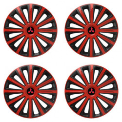 Puklice pre Mitsubishi (červené) 16 TREND red and black