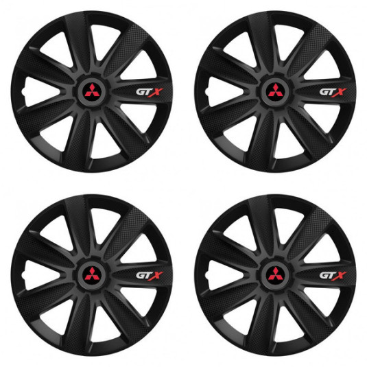 Puklice pre Mitsubishi (červené) 16 GTX CARBON black