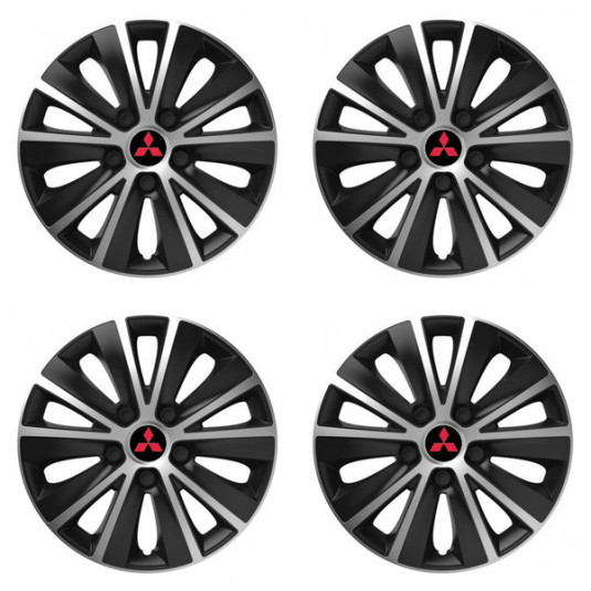 Puklice pre Mitsubishi (červené) 16 RAPIDE silver and black