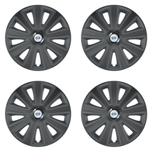 Puklice pre Volvo (biele) 15 Aviator carbon grafite