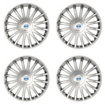 Puklice pre Volvo (biele) 15 CRYSTAL silver