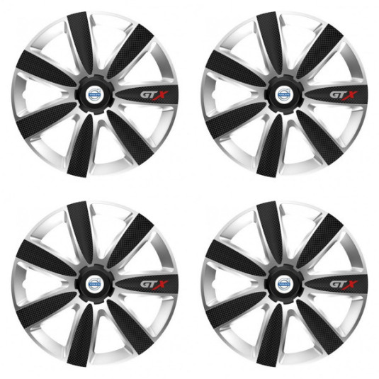 Puklice pre Volvo (biele) 15 GTX CARBON silver/black