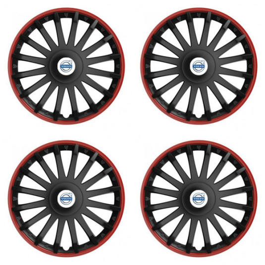 Puklice pre Volvo (biele) 15 CRYSTAL RO black