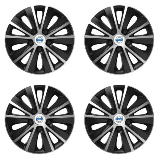 Puklice pre Volvo (biele) 15 RAPIDE silver and black