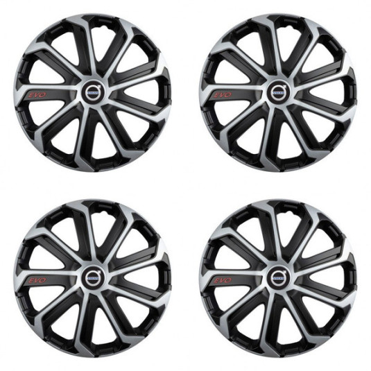 Puklice pre Volvo (čierne) 14 Evo black&silver