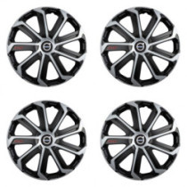 Puklice pre Volvo (čierne) 15 Evo black&silver